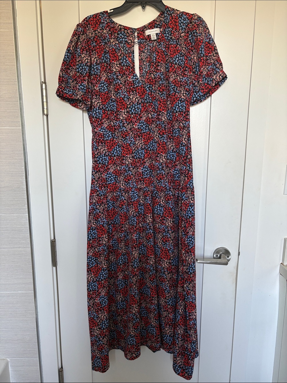 H&M Red and Blue Floral Maxi Dress
